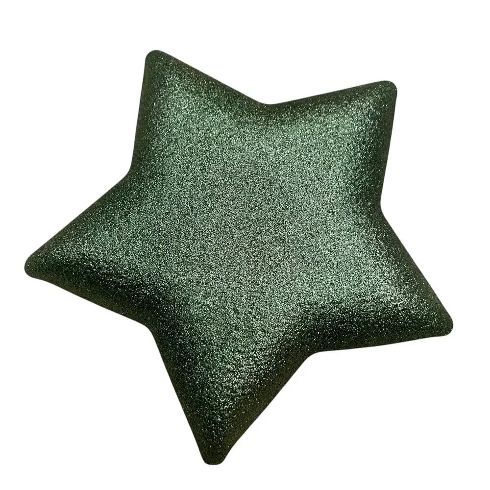 Akcam Green Glitter Star Shaped Glass Christmas Appetizer Plates 7